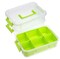 Plastic Multipurpose Portable Storage, 3 Layer Stack & Carry Box Handled Storage Box with Removable Tray for Organising Sewing, Art Craft, and Supplies Green